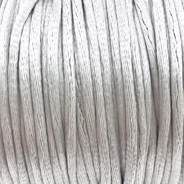 Satijn koord 2mm Zilver grijs - 4 meter