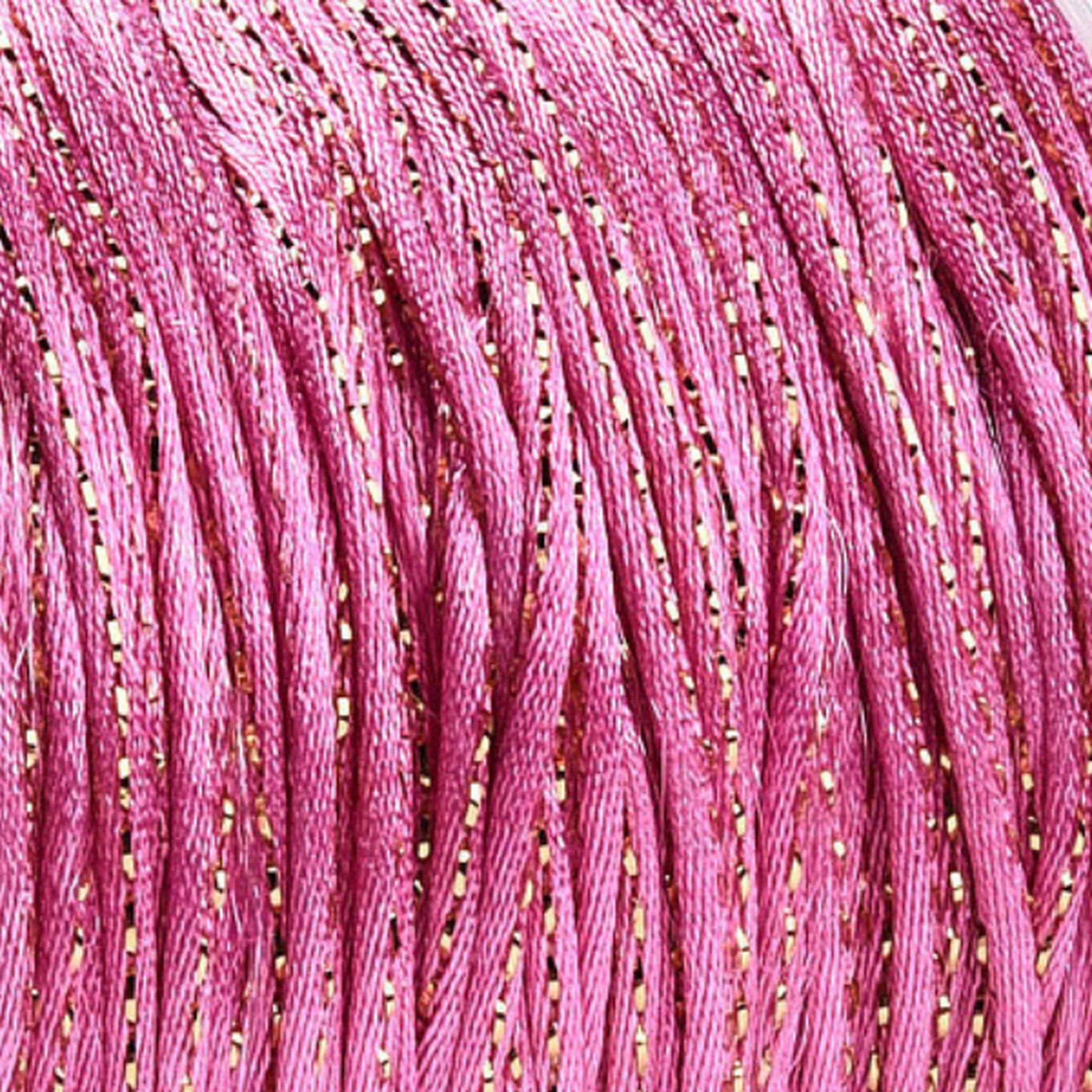 Satijn koord Dark pink Goud 1,5mm - 3 meter