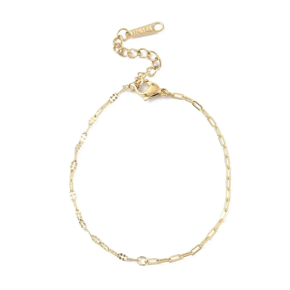 Schakelarmband Stainless Steel cable 20cm