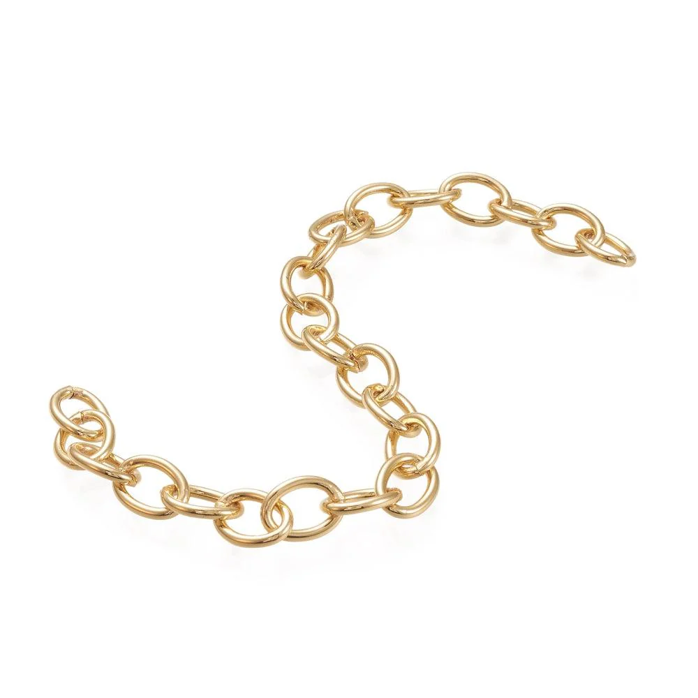 Schakelketting Gold plated 18K #8 ovaal 40-45cm