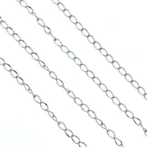 Schakelketting RVS faceted 4x2mm - prijs per 10cm