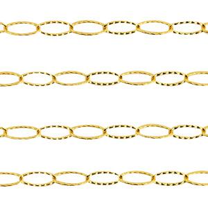 Schakelketting RVS goud 15x7mm - prijs per 19cm