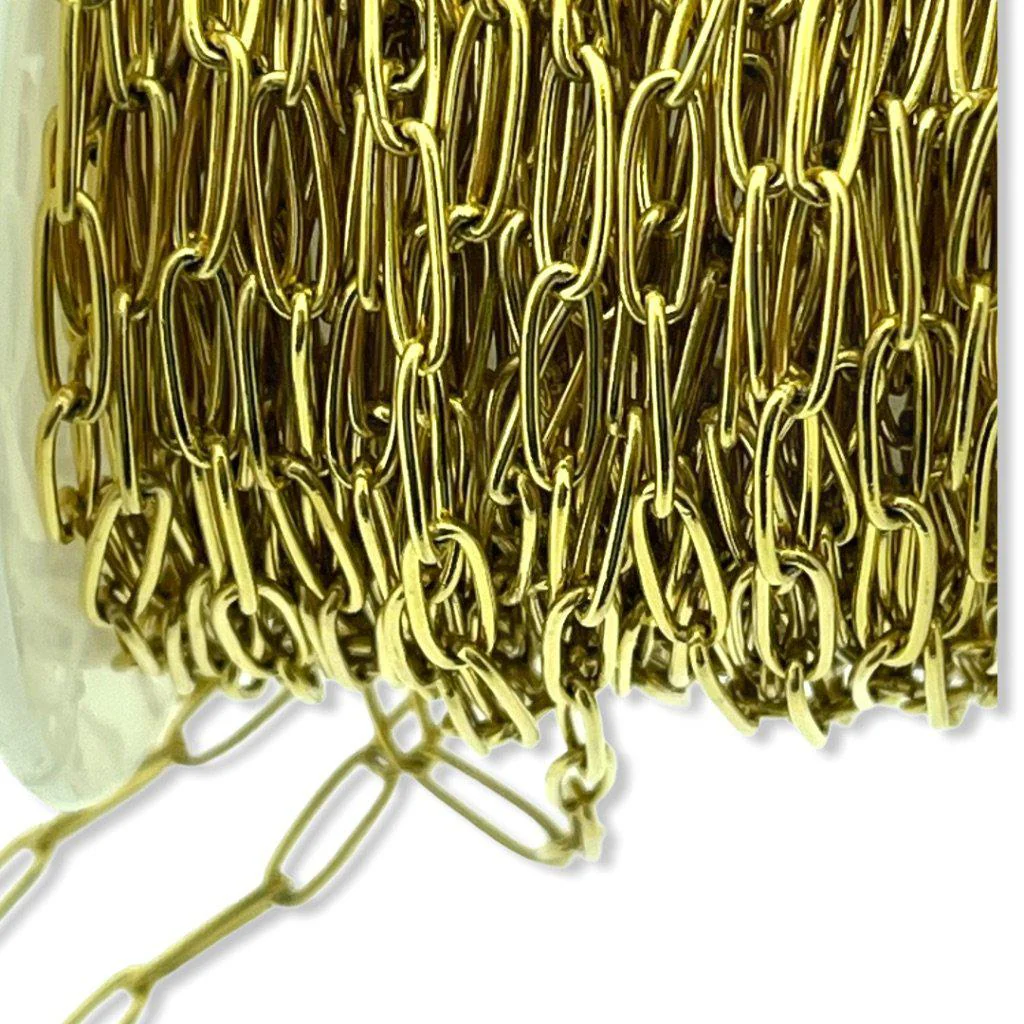 Schakelketting RVS ovaal goud 10x3mm - prijs per 10cm - Image 2