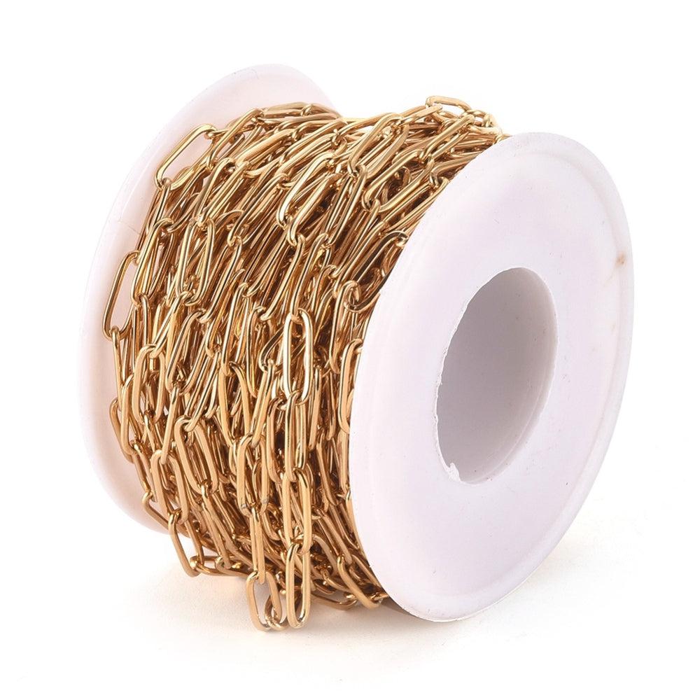 Schakelketting RVS ovaal goud 12x4mm - prijs per 10cm - Image 2