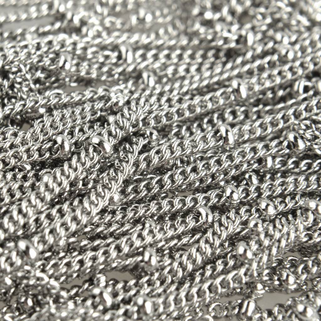 Schakelketting RVS platte schakel met bolletjes 2mm - prijs per 10cm - Image 2