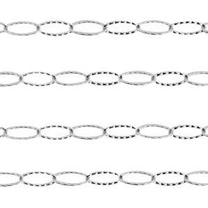 Schakelketting RVS zilver 15x7mm - prijs per 19cm