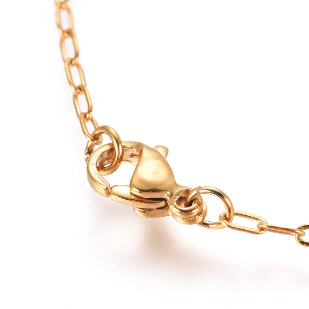 Schakelketting Stainless Steel cable 18k gold plated - per stuk - Image 3