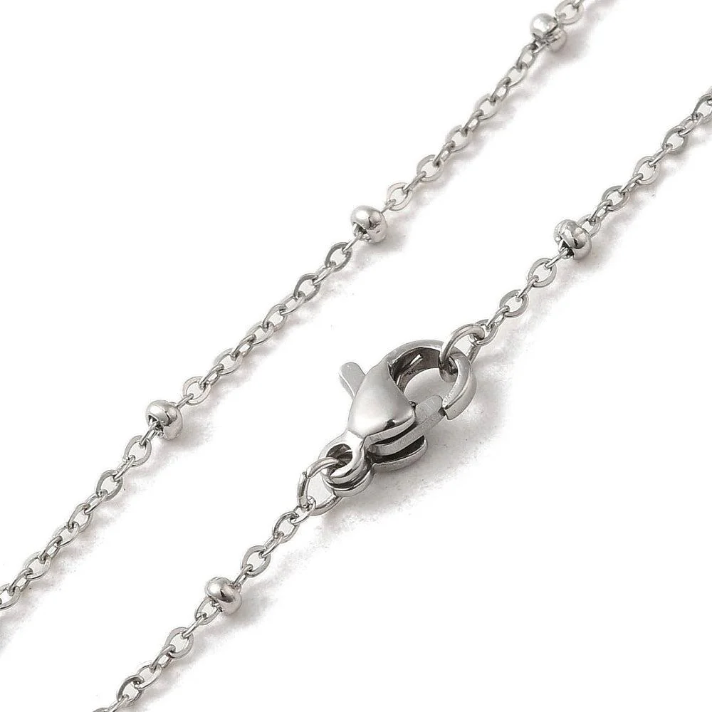 Schakelketting 1mm Stainless Steel bolletjes zilver ±45cm - Image 2