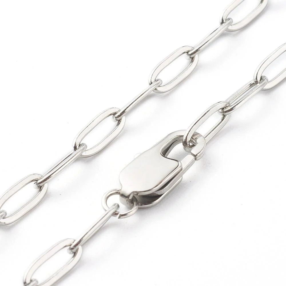 Schakelketting 10x4mm Stainless Steel cable zilver ±44cm - Image 2