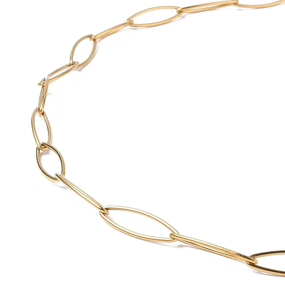 Schakelketting Stainless Steel paperclip 50-55cm