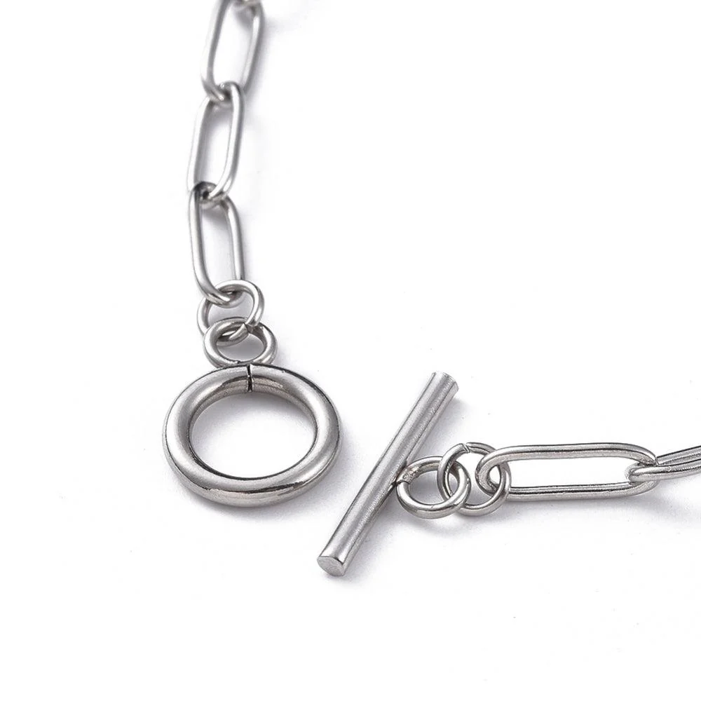 Schakelketting Stainless Steel paperclip zilver 45cm - Image 2