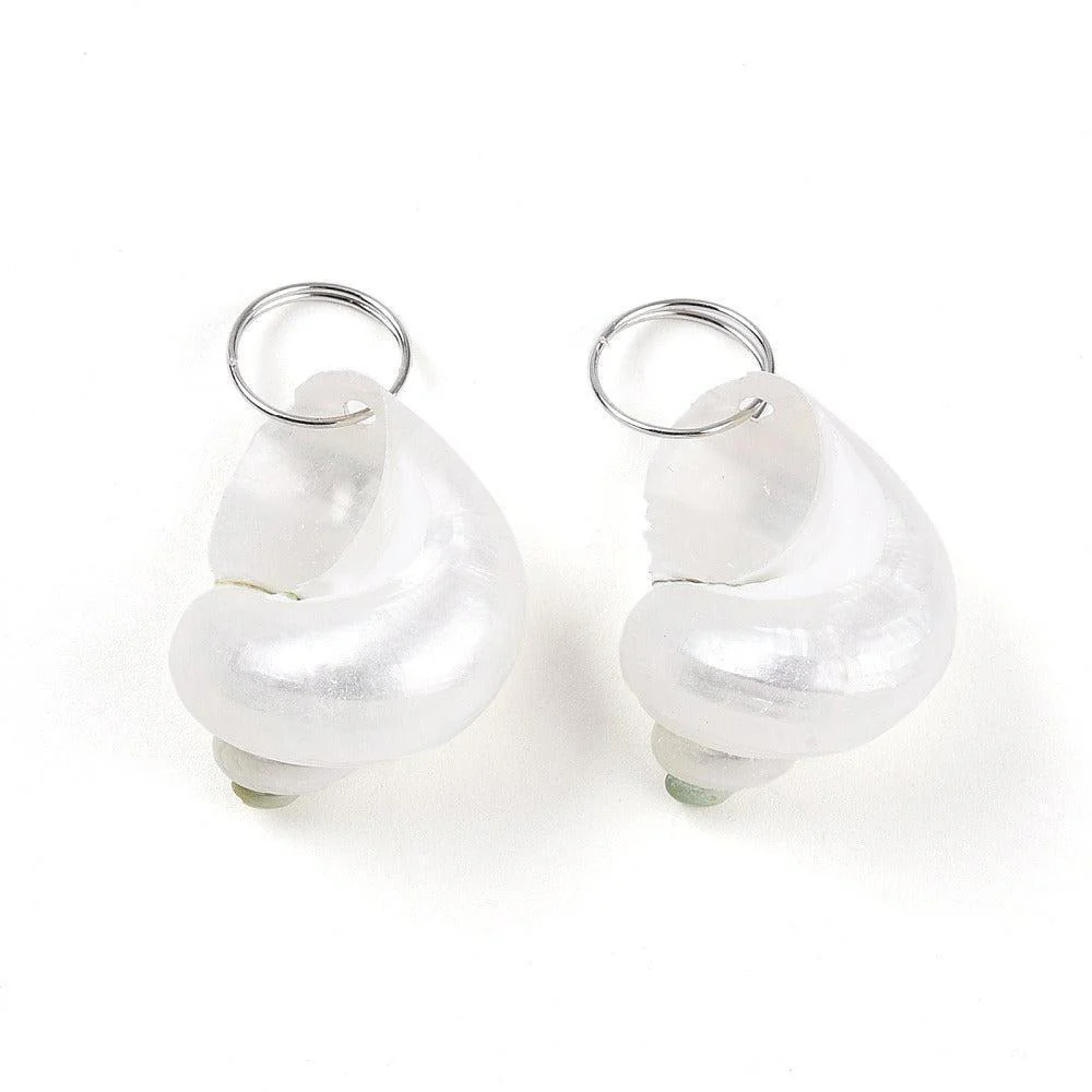 Schelp Bedel Spiraalschelp Zilver Crème 30mm - per stuk - Image 2