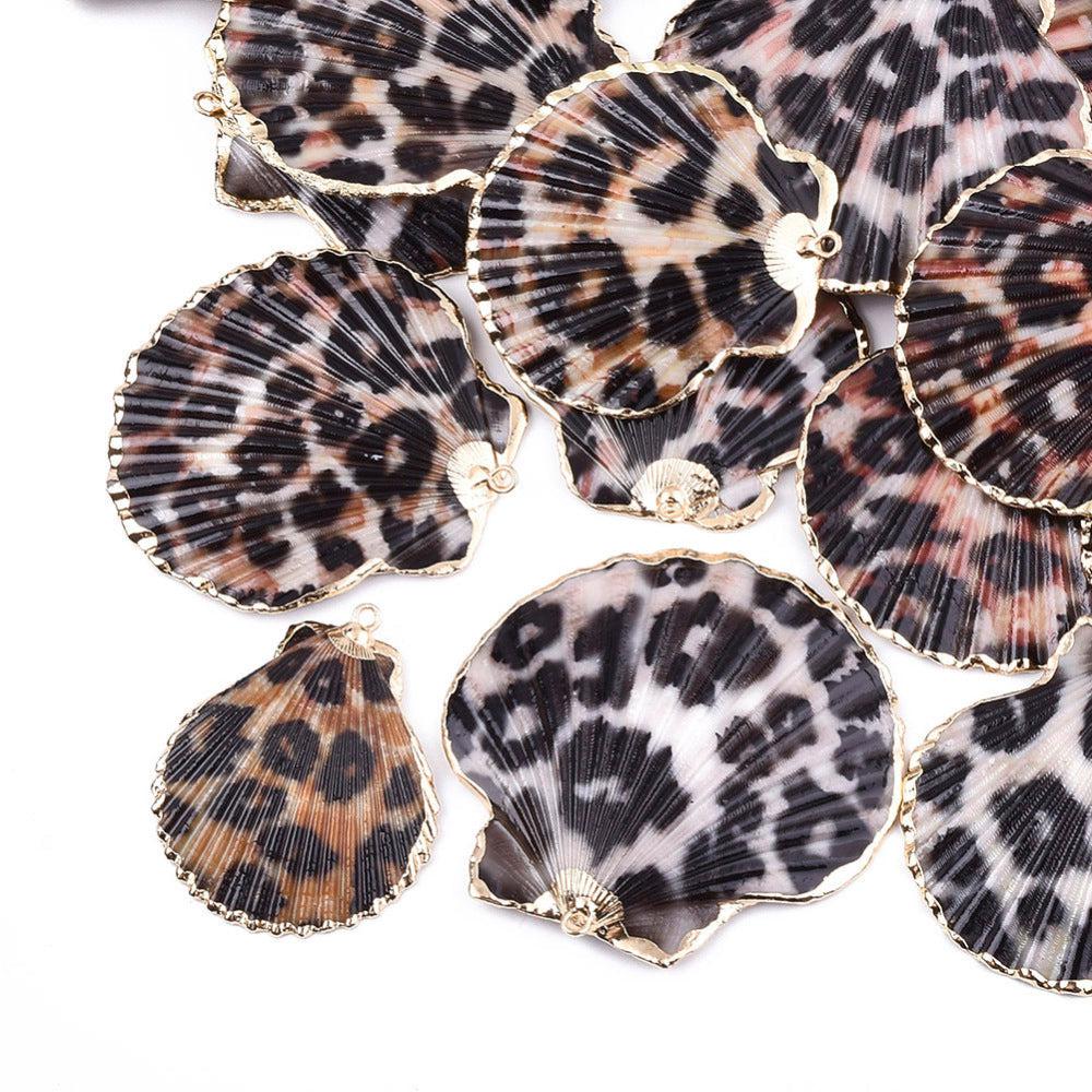 Schelp bedel XL Leopard-Goud ±45x40mm - Image 2