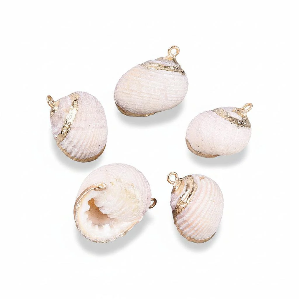 Schelp Hanger Naturel Goud 21mm - per stuk - Image 2