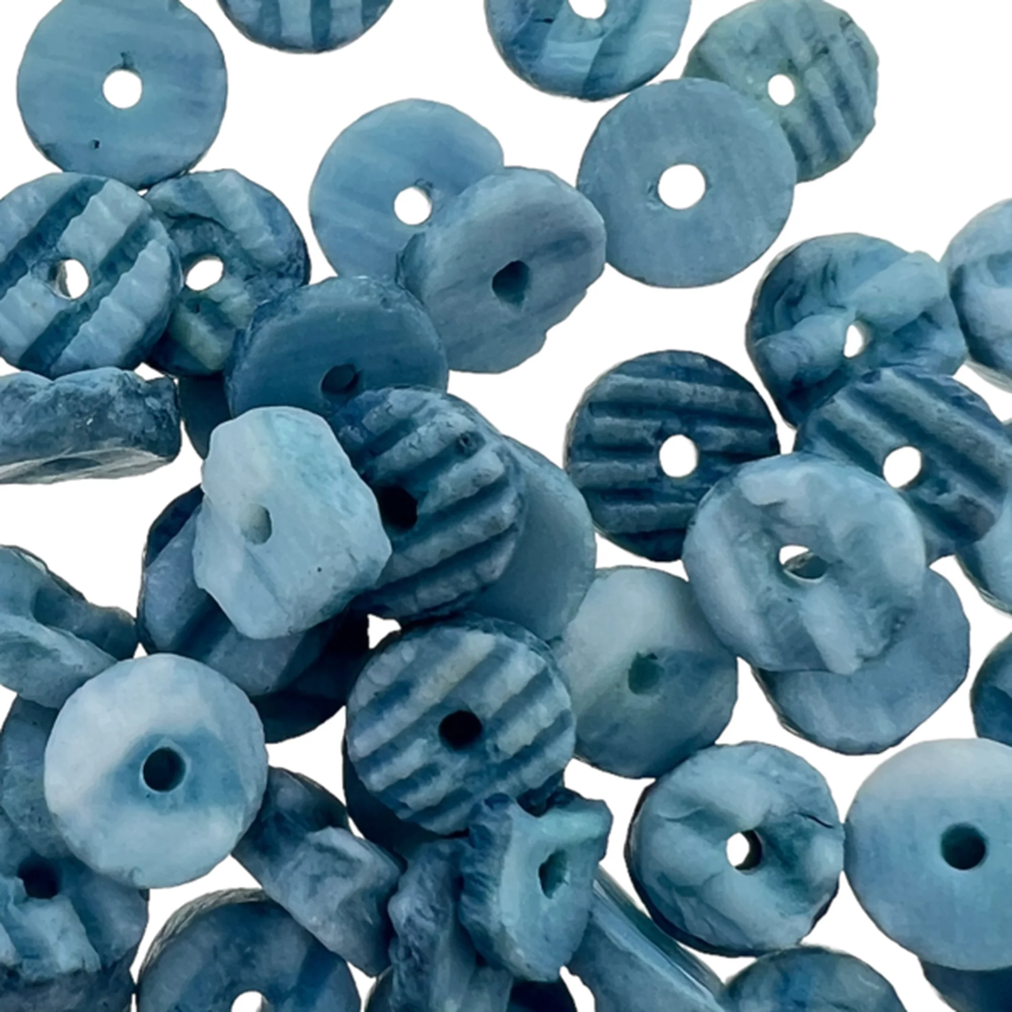 Schelp kralen discs Dark blue 6mm ±35 stuks