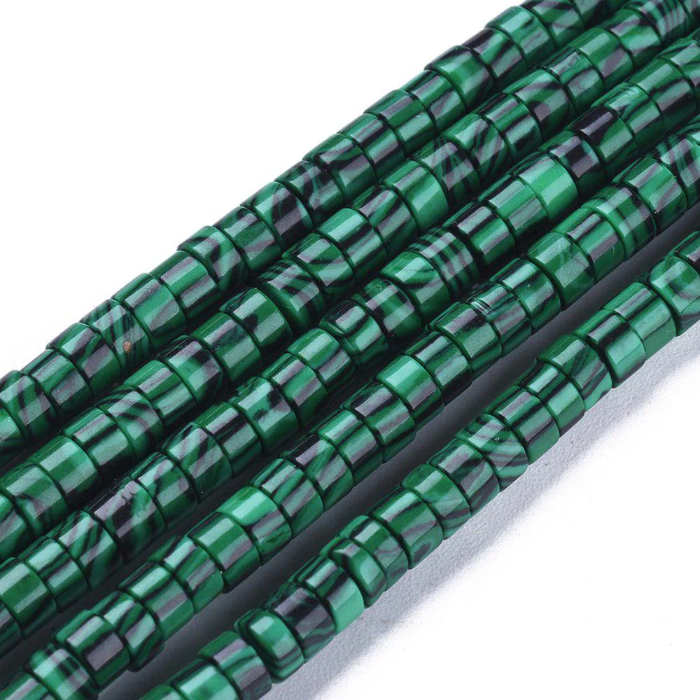 Schelp kralen discs groen 4x2mm- per 10 stuks