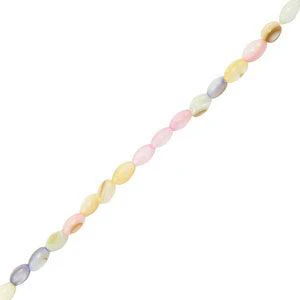 Schelp kralen ovaal pastel 5x3,5mm- per 84 stuks