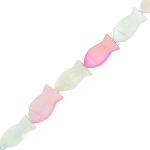 Schelp kralen pastel visje 10x5mm- per stuk