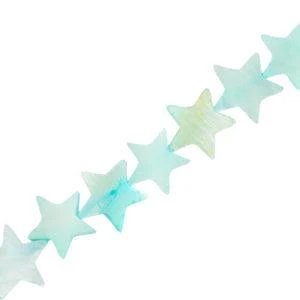 Schelp kralen ster Paled turquoise blue 12mm