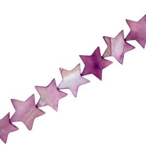 Schelp kralen ster Purple 12mm
