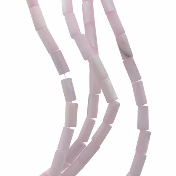 Schelp kralen tube Misty rose 8x4mm - 6 stuks