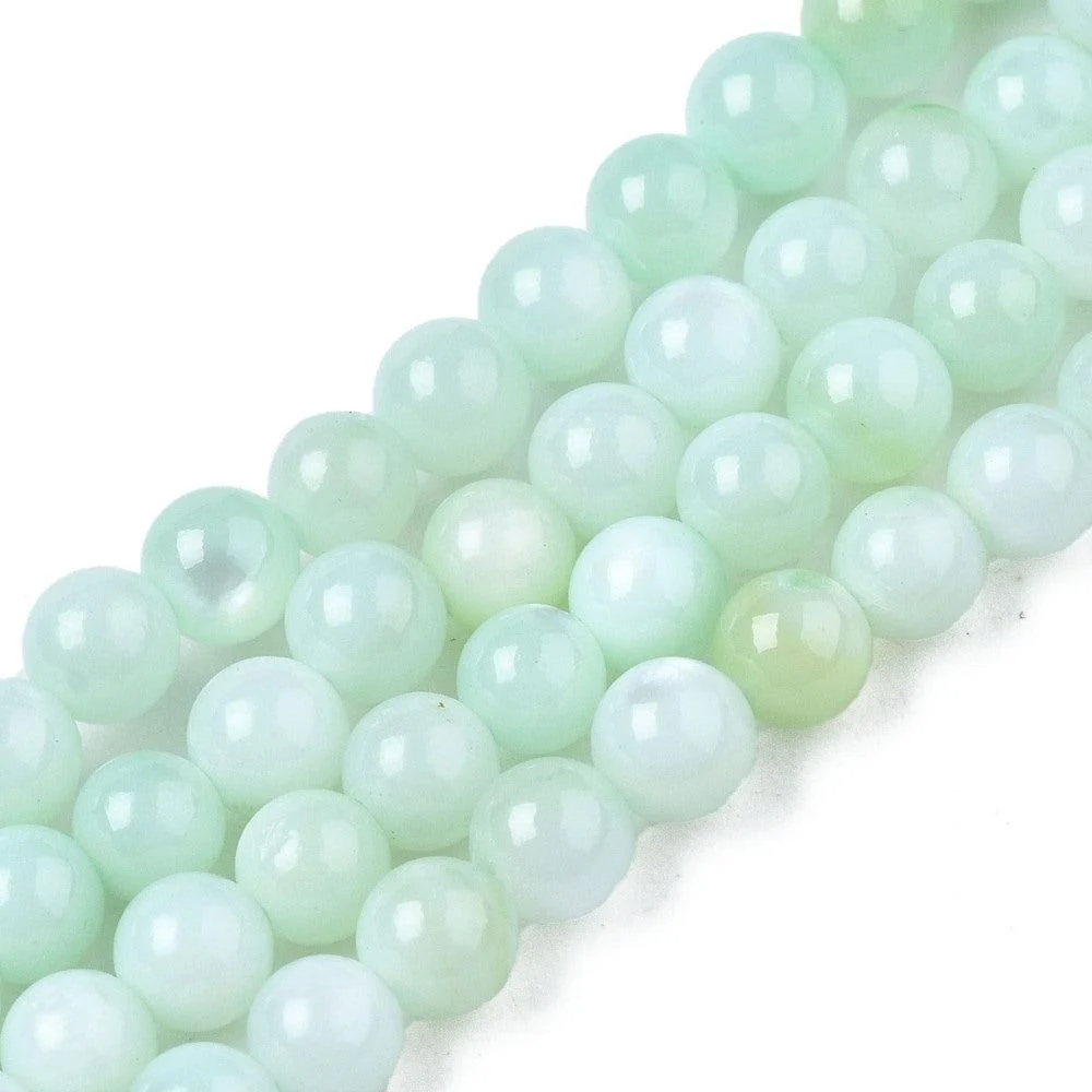 Schelp Parelmoer rond 2,5mm Licht blauw groen - 40 stuks