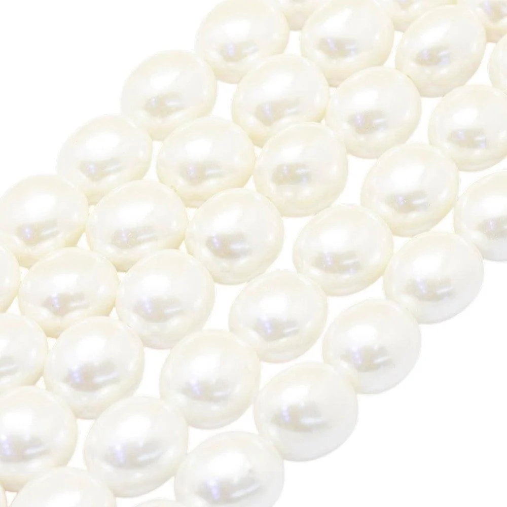 Schelpparels Ovaal Roomwit 16mm - per stuk