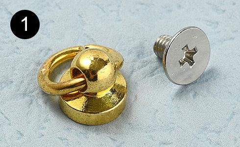 Schroefbout telefoonhoesje 17x8mm zilver/goud- per paar - Image 2