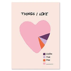 Sieraden kaartjes "Things I love" - per stuk