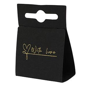 Sieraden kaartjes "with love" Zwart- per 5 stuks