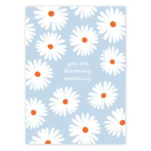 Sieraden kaartjes "You are blooming amazing" Light blue