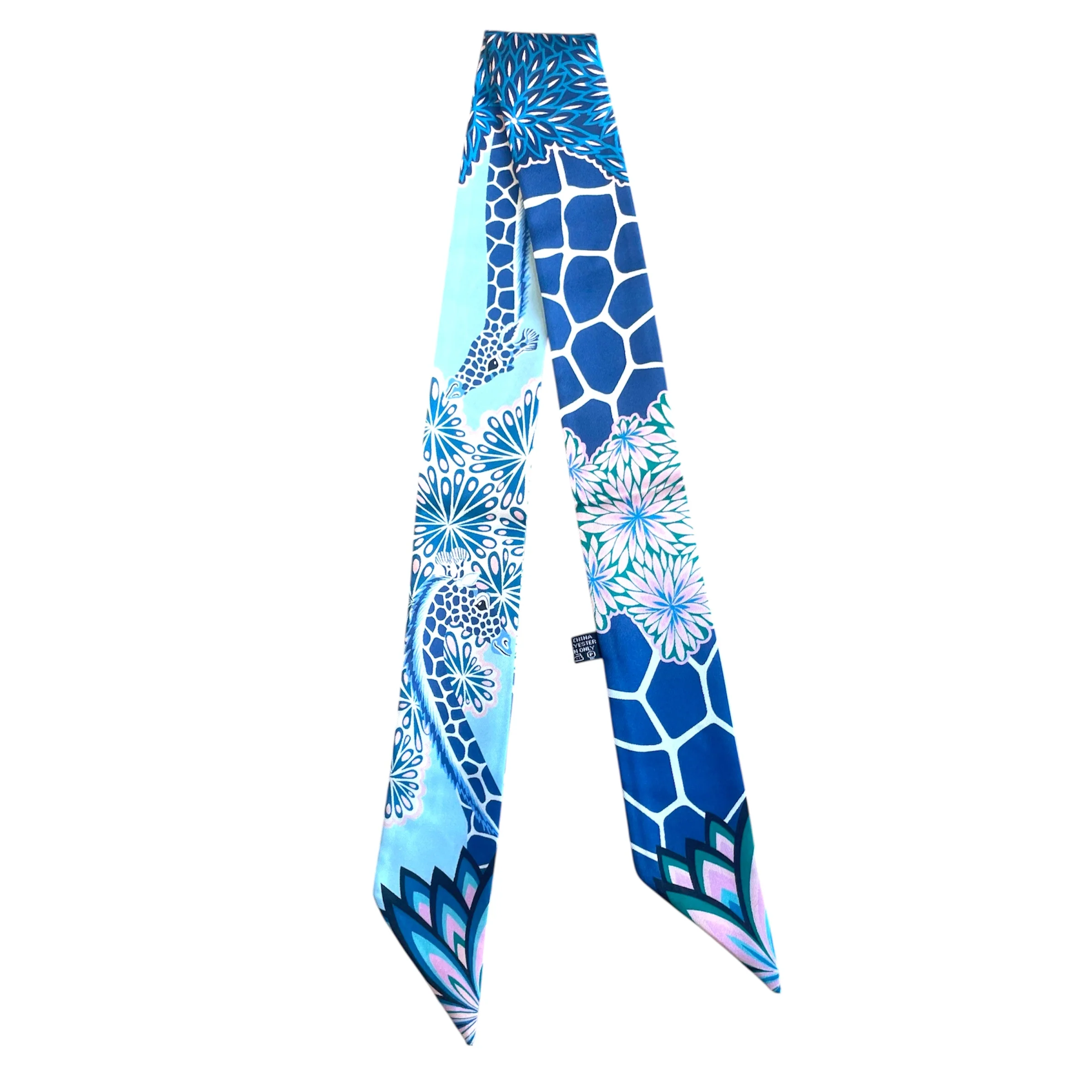 Sjaaltje Print Blauw Giraffe - per stuk