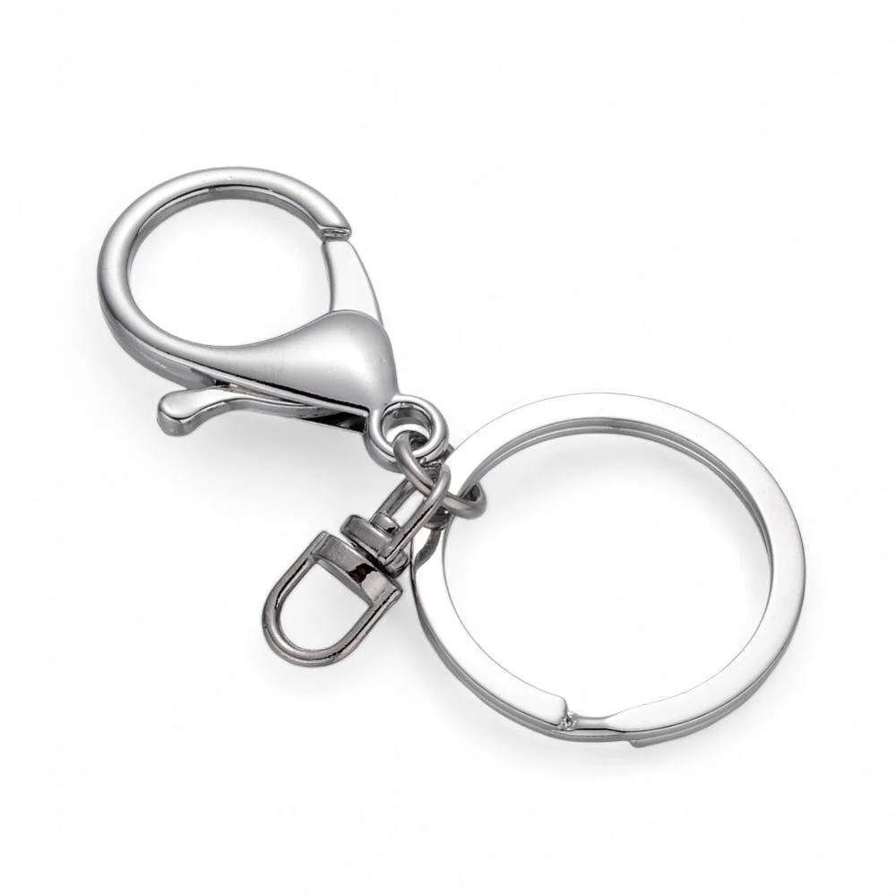 Sleutelhanger met ring Zilver 66mm - per stuk