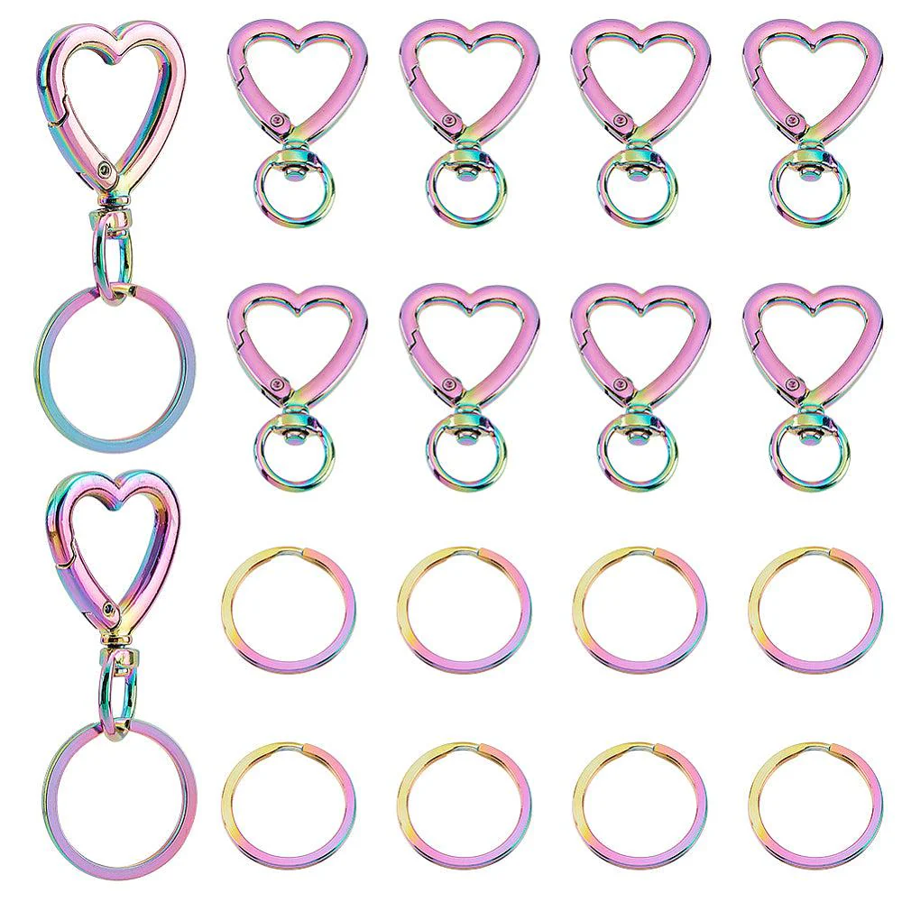Sleutelhanger + ring rainbow plated 41x26mm - Image 2