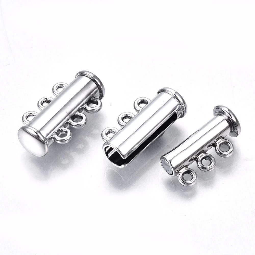 Sluiting magneet voor 3 kettingen zilver 19,5x10,5x6,5mm - Image 2