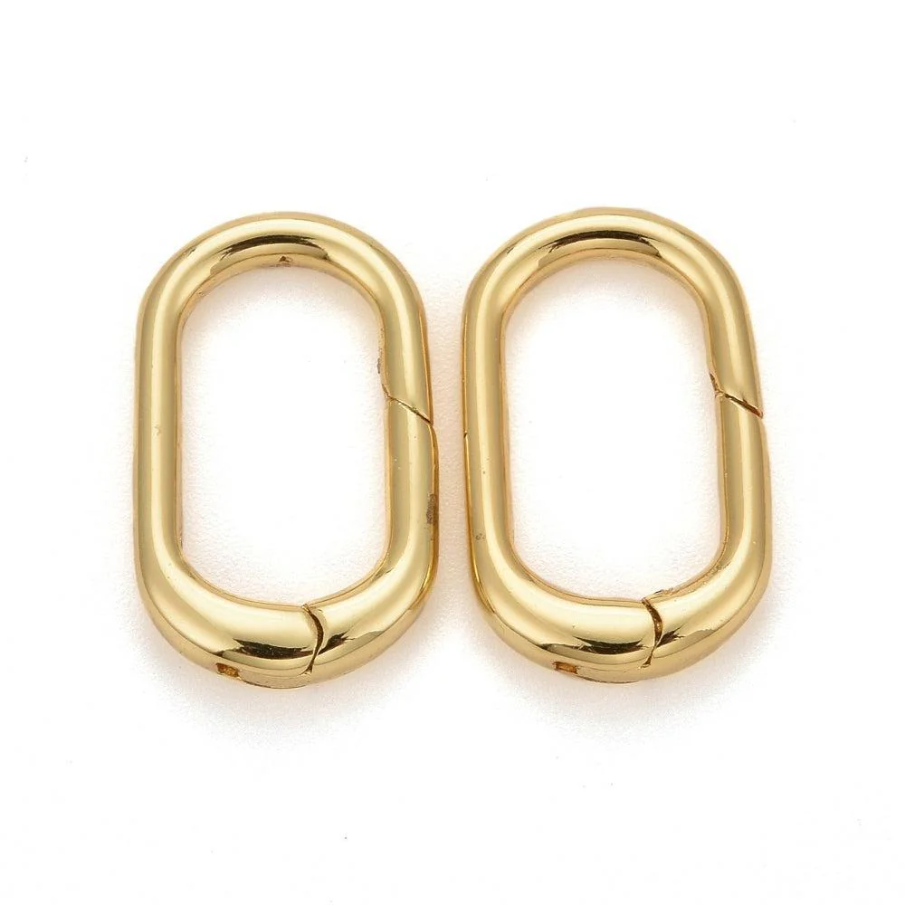 Sluiting ovaal 18K brass goud 19,5mm- per stuk