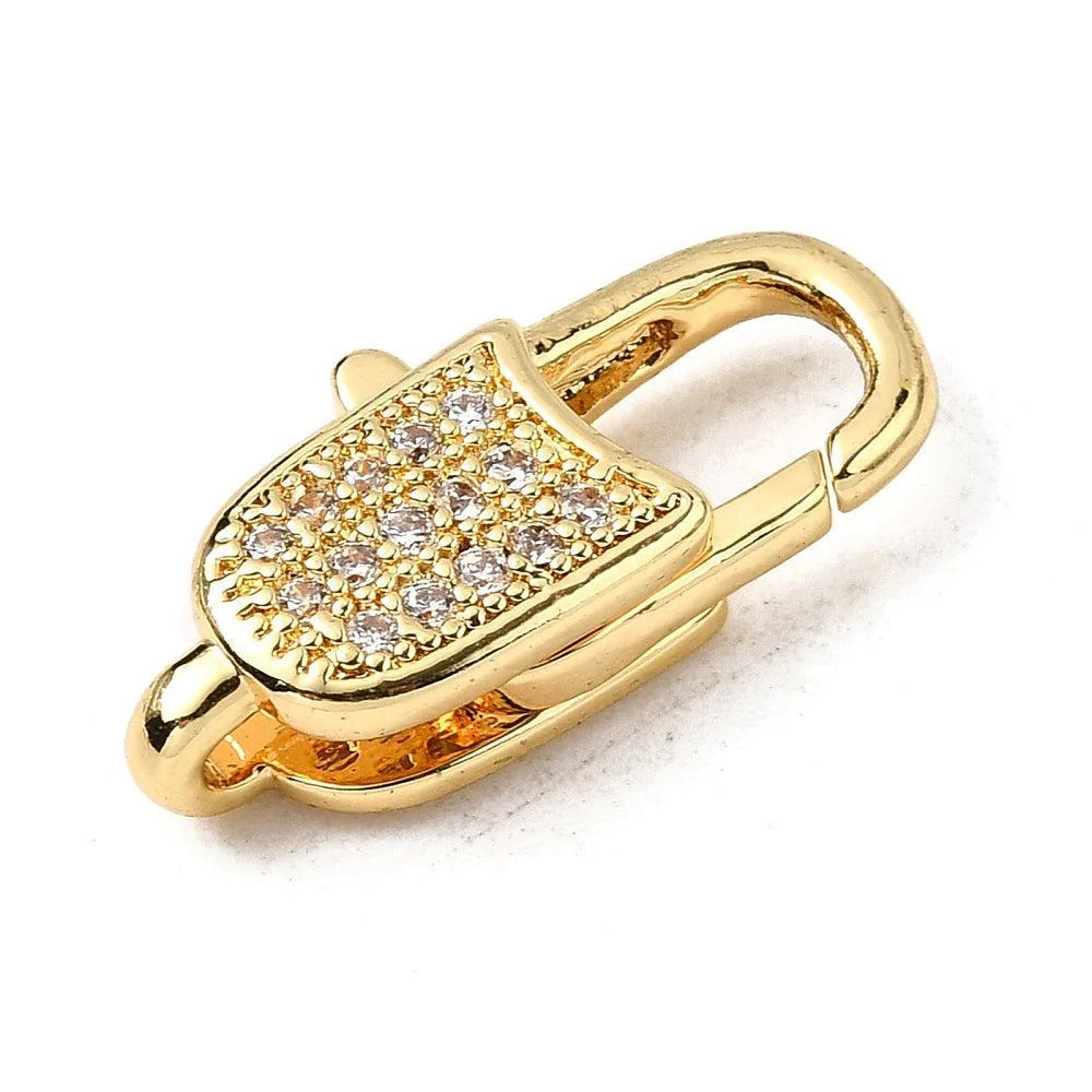 Sluiting ovaal zirconia 18K brass goud 21mm - per stuk - Image 2