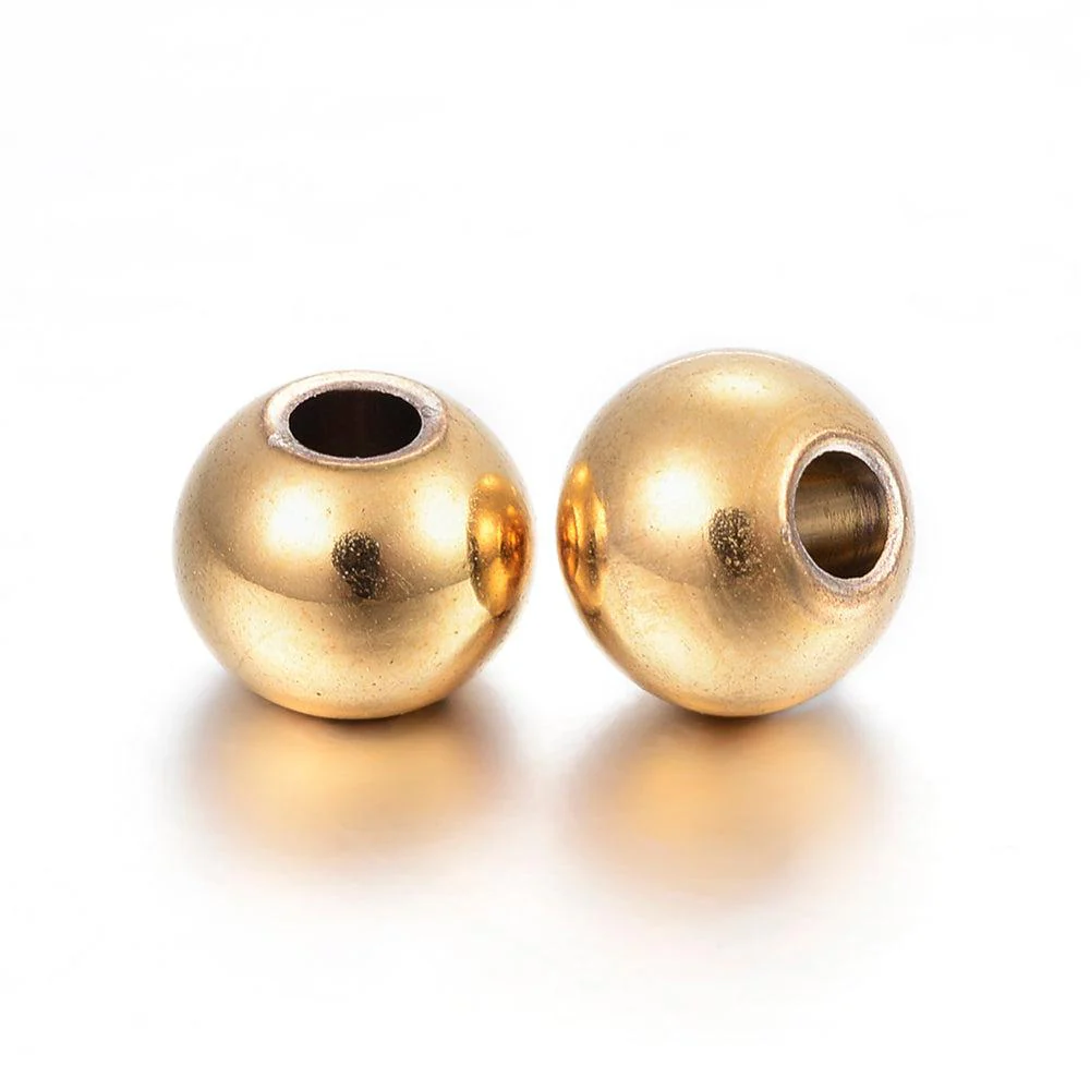 Spacer beads goud Premium RVS rond 4x3mm- per 20 stuks