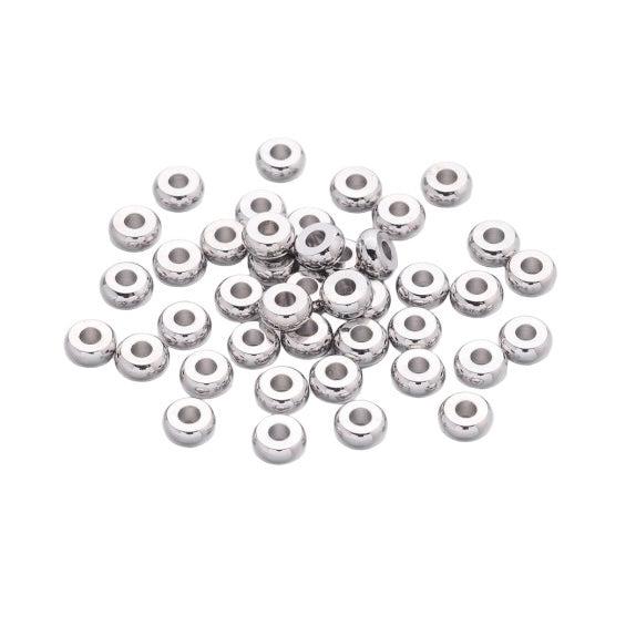 Spacer beads zilver 4mm - 20 stuks