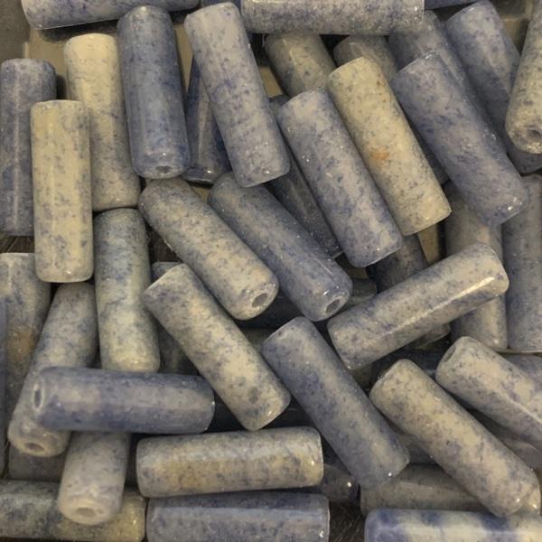 Edelsteen tube kraal rond Blue Aventurine 11x4mm
