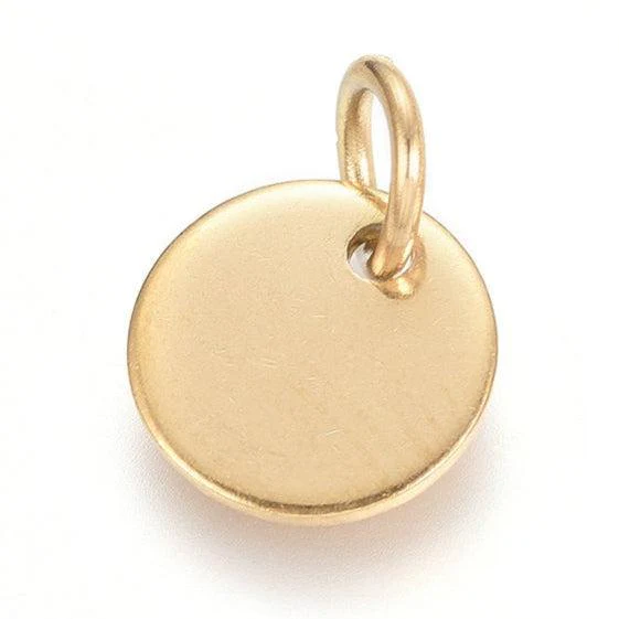 Stainless Steel Bedel Glad Muntje Goud 8mm - per stuk