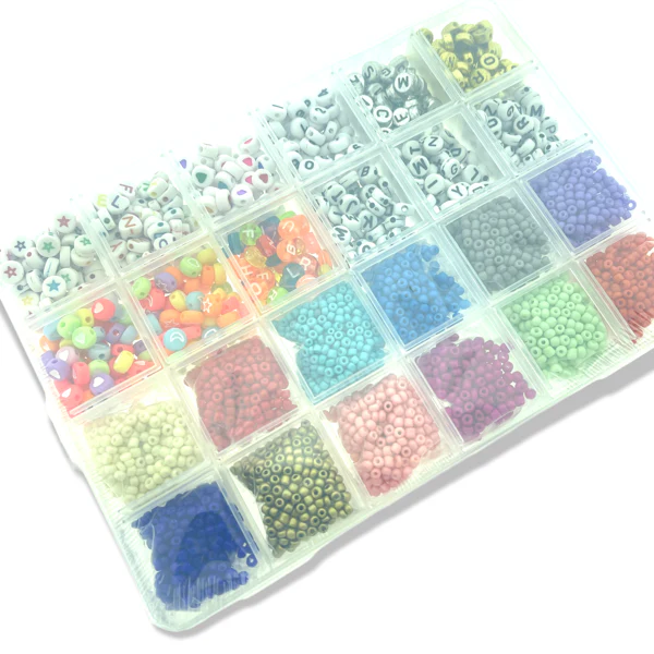 Starters set met rocailles, acryl kralen, elastiek en meer - Image 2
