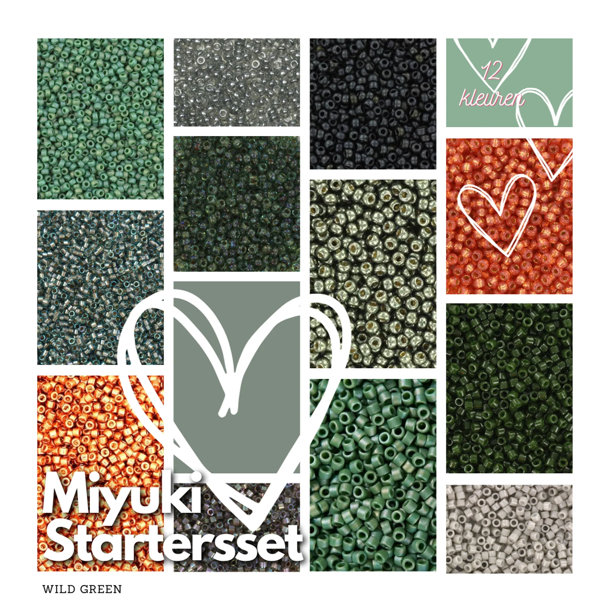Starters set weven inclusief weefraam - Wild green