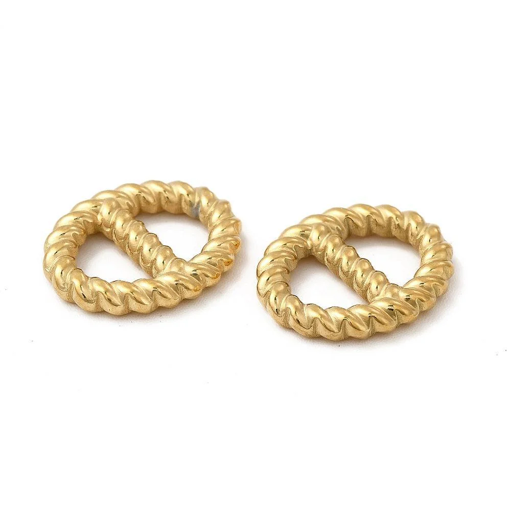 Schakel RVS Ovaal Gedraaid met 14K Goud Plating 16mm – per stuk - Image 2