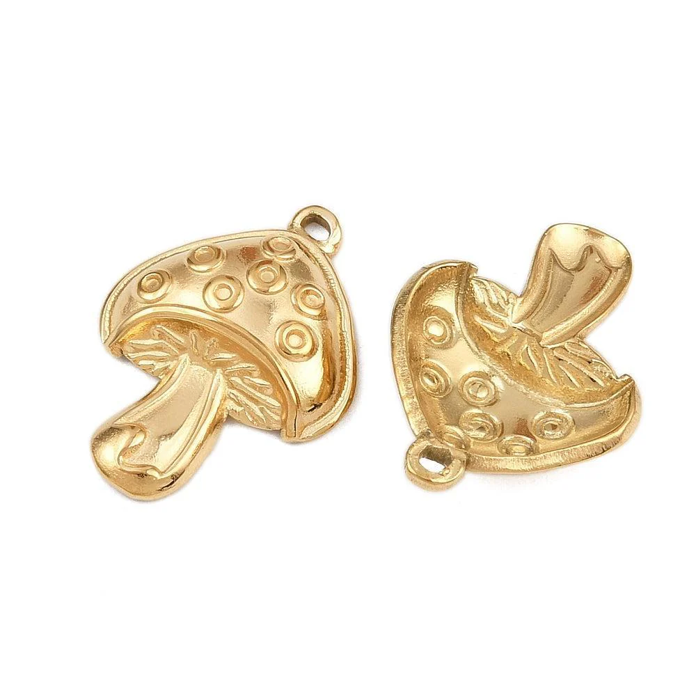 Bedel Paddenstoel Premium RVS met 18K Goud Plating 21,5mm – per stuk - Image 2