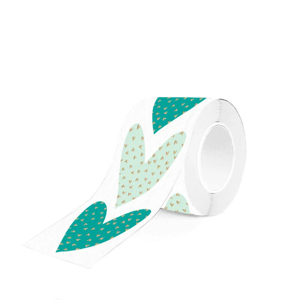 Stickers Duo - Small Hearts Gold - Green - 8 stuks - Image 2