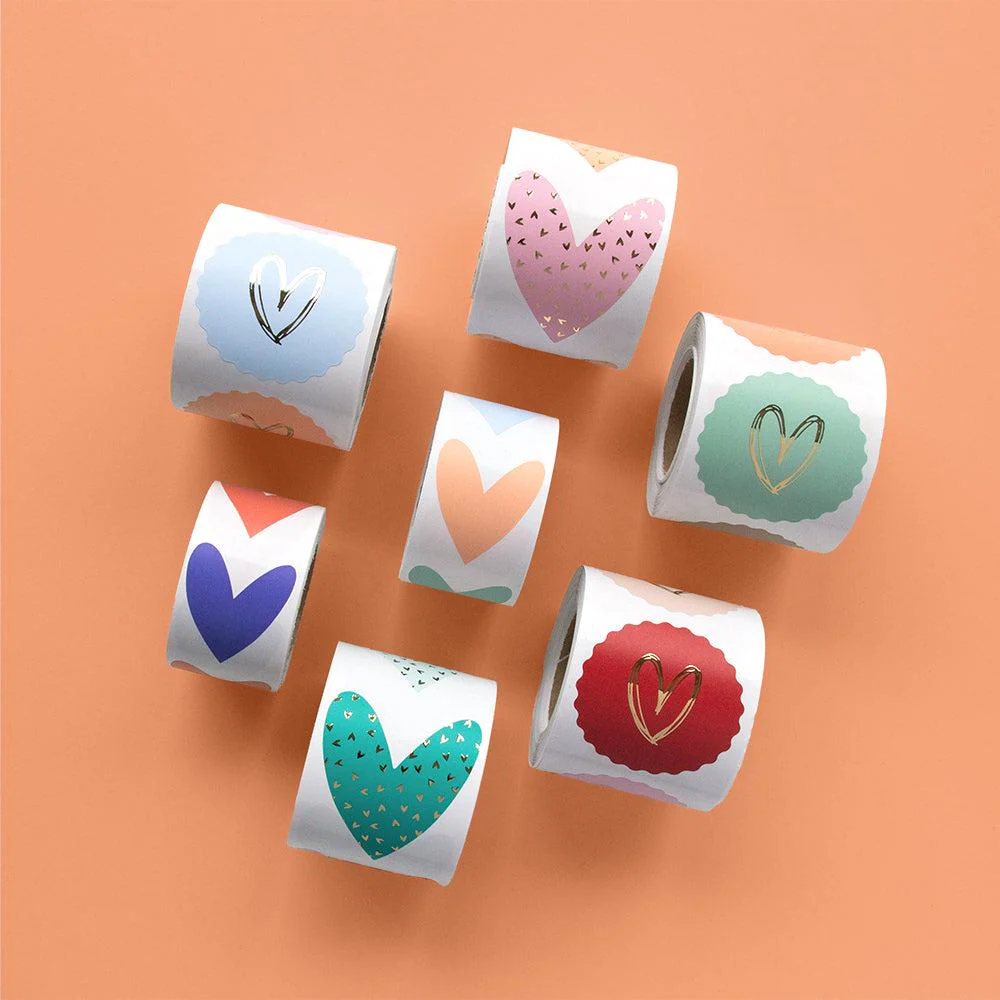 Stickers Duo - Small Hearts Gold - Green - 8 stuks - Image 3