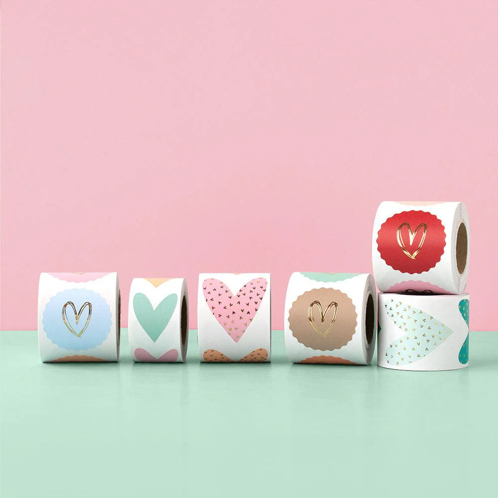 Stickers Duo - Small Hearts Gold - Green - 8 stuks - Image 4