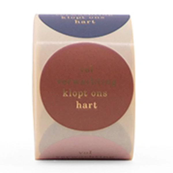 Stickers Quote 'vol verwachting klopt ons hart' MIX 50mm - 10 stuks