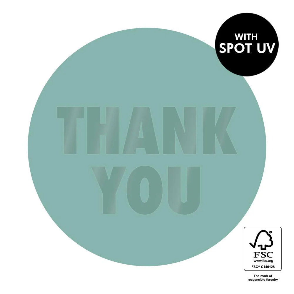 Stickers - 'Thank you' - Seagreen - 8 stuks